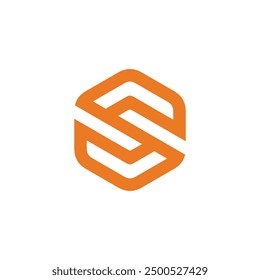 Hexagon Letter S Logo design vector template