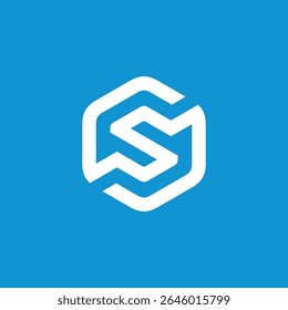 Hexagon Letter S Logo design vector template
