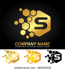 Hexagon Letter S Logo Design Vector Illustration