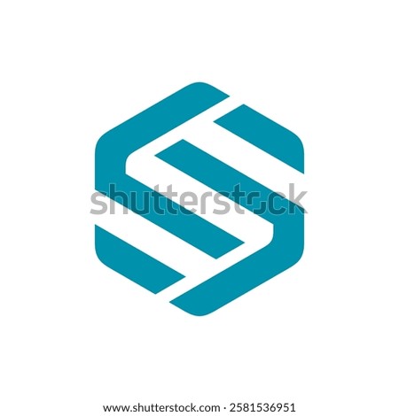 Hexagon Letter S Logo design vector template on white background