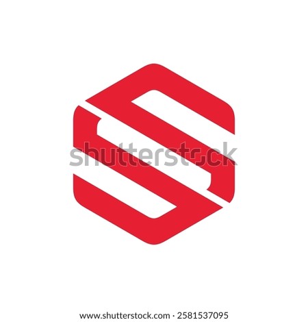 Hexagon Letter S Logo design vector template on white background