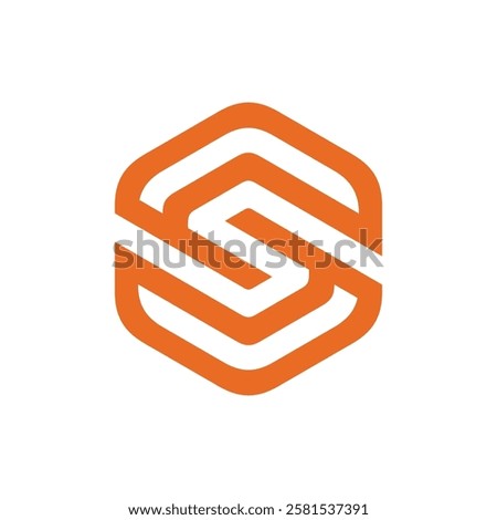 Hexagon Letter S Logo design vector template on white background