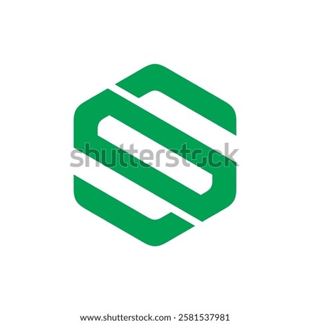 Hexagon Letter S Logo design vector template on white background