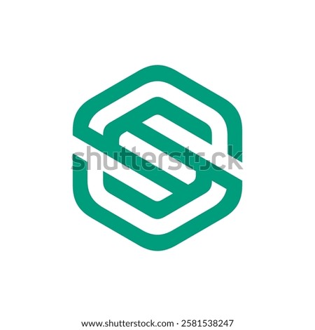 Hexagon Letter S Logo design vector template on white background