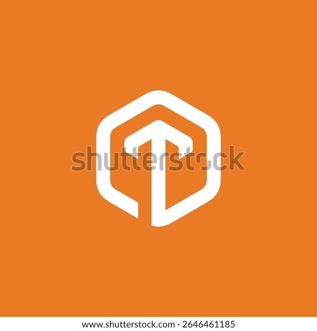 Hexagon Letter T Logo design vector template