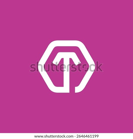 Hexagon Letter T Logo design vector template
