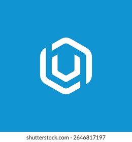 Hexagon Letter U logo design vector template
