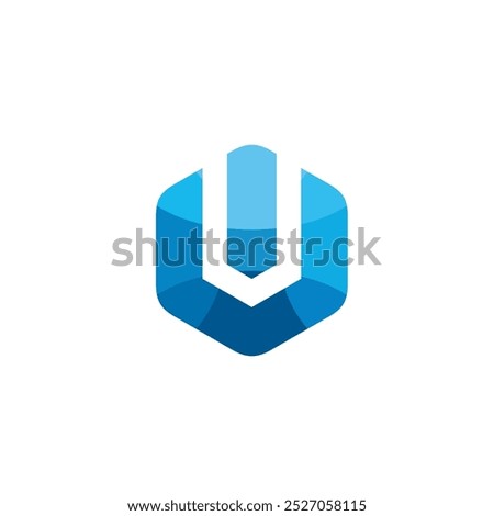 Hexagon Letter U Logo design vector template