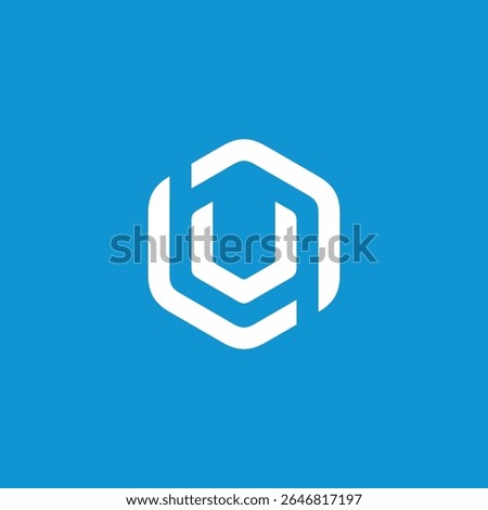Hexagon Letter U logo design vector template