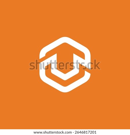 Hexagon Letter U logo design vector template