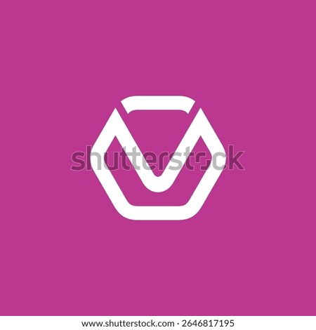 Hexagon Letter V logo design vector template