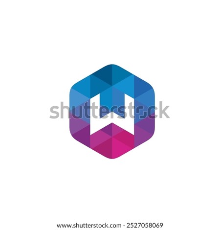 Hexagon Letter W Logo design vector template