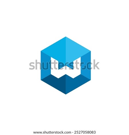 Hexagon Letter W Logo design vector template