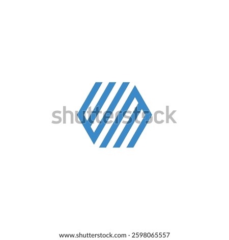 Hexagon letter. W M hexagonal signs or symbols. Geometrical initial of W and M. Sophisticated and unique combination for initial logo design. Perfect for marketing, investment, consulting, income.