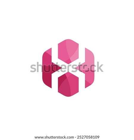 Hexagon Letter X Logo design vector template