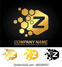 Hexagon Letter Z Logo Design Vector Illustration