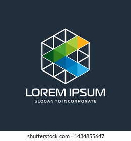 Hexagon letters K digital logo. abstract icon. construction concept - vector