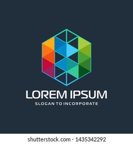 Hexagon letters N digital logo. abstract icon. construction concept - vector