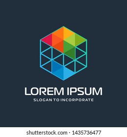 Hexagon letters N digital logo. abstract icon. construction concept - vector