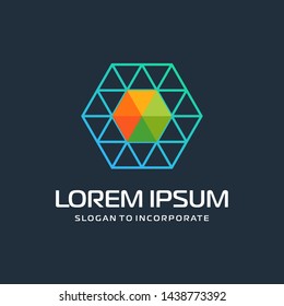 Hexagon letters O digital logo. abstract icon. construction concept - vector
