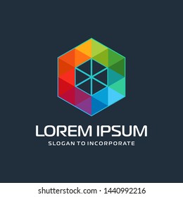 Hexagon letters O digital logo. abstract icon. construction concept - vector