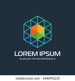 Hexagon letters O digital logo. abstract icon. construction concept - vector