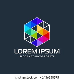 Hexagon letters S digital logo. abstract icon. construction concept - vector