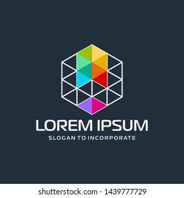 Hexagon letters W digital logo. An abstract icon, construction concept.