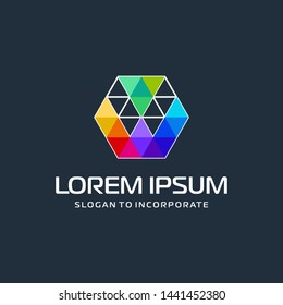 Hexagon letters W digital logo. abstract icon. construction concept - vector