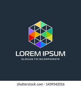 Hexagon letters X digital logo. abstract icon. construction concept - vector
