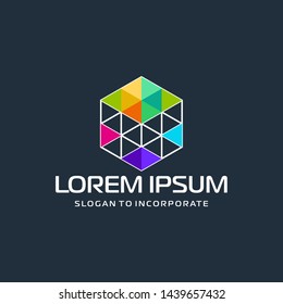 Hexagon letters X digital logo. abstract icon. construction concept - vector