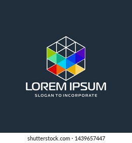 Hexagon letters X digital logo. abstract icon. construction concept - vector