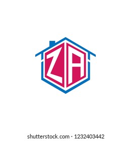 hexagon letters za architecture logo, icon, symbol