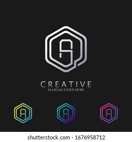 Hexagon A Lettter logo vector design for technology business and more brands