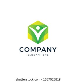 Hexagon Life Logo Template Vector