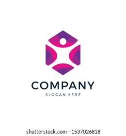 Hexagon Life Logo Template Vector