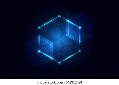 hexagon and light blue abstract tech innovation background as technology and future concept