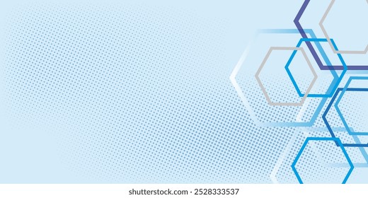 Hexágono con fondo de semitono azul claro tiene una sensación elegante con el diseño del hexágono blanco azul de Camour utilizado como fondo de Diseño web para fondos de diseño de libros