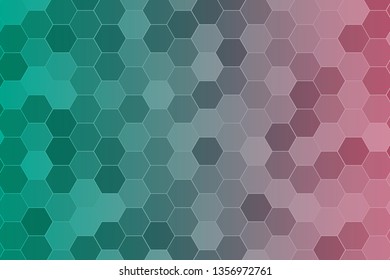 Hexagon Light Pattern Isolated On Red Green Black With Randomized Opacity Vector Texture Background