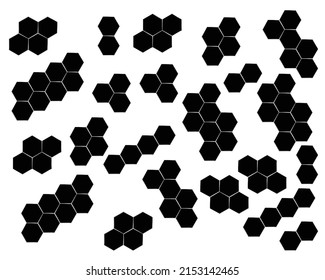 Hexagon Line Art Outline Collection Set Stock Vector (Royalty Free ...