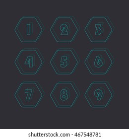Hexagon Line buttons