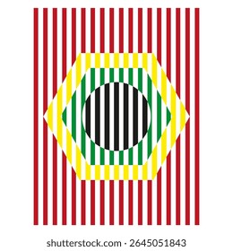 Ícone de linha hexágono. Figura com listras coloridas. Forma oval central. Forma de padrão vetorial.