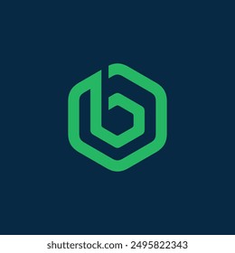 Hexagon line Letter B logo design vector template