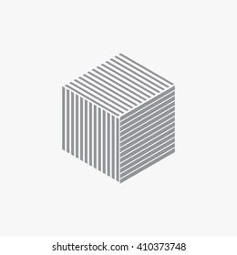 Hexagon line logo. Minimal geometry. Grey. Stock vector,