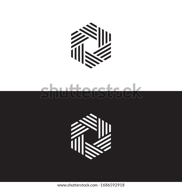 Hexagon Line Logo Template Vector Eps Stock Vector (Royalty Free ...
