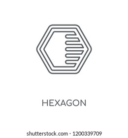 Hexagon linear icon. Hexagon concept stroke symbol design. Thin graphic elements vector illustration, outline pattern on a white background, eps 10.