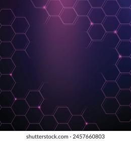 Hexagon lines background. Simple futuristic background. Vector illustration.