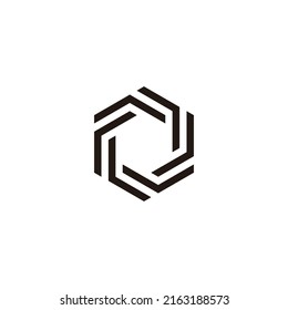 Hexagon, lines geometric symbol simple logo vector