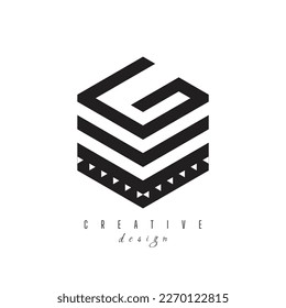 Hexagon Lines Icon Vector Logo Template Illustration Design