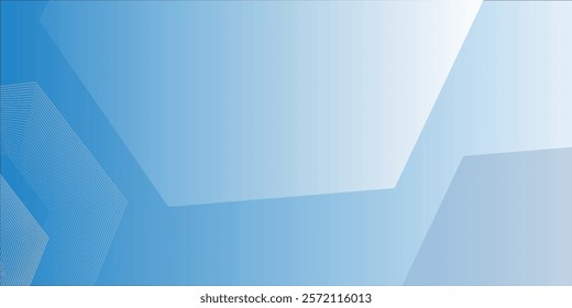 hexagon lines on blue and white background. Geometric is suitable for abstract backgrounds for creating slides and book covers